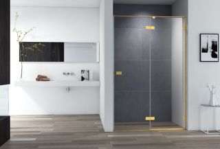 Душевая дверь Cezares Bellagio 100см брашированное золото BELLAGIO-B-12-100-C-BORO